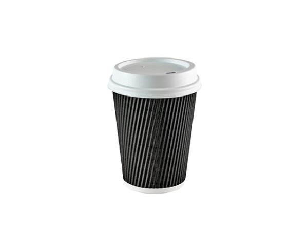 12oz Black Ripple Wall Hot Cups | Ripple Cups | SolutionWare