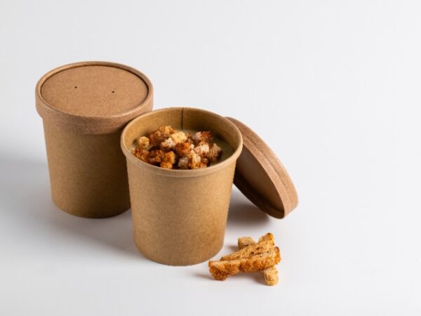 Kraft PE Lined Paperboard Lids fits 16oz - Image 2