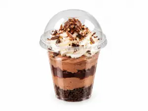 PLA Domed lid without hole for plastic dessert pots