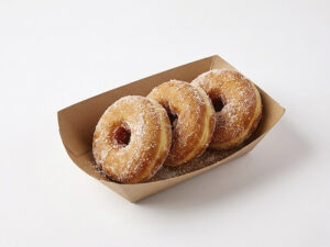 2lb Paper Food Tray with sugared donuts