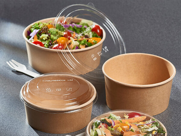 1300ml Kraft PLA Lined Salad Containers - Image 2