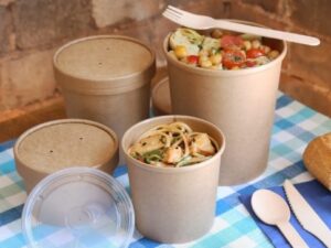 kraft soup containers with vented lids