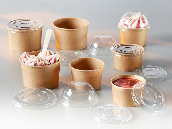 Clear PET Flat Lids for 2oz Kraft Portion Pots - Image 2