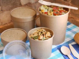 paper soup and food containers