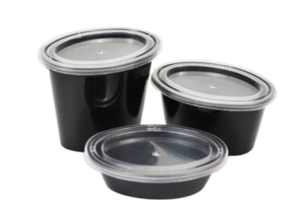 1oz Black PP Oval Portion Pots - Image 2