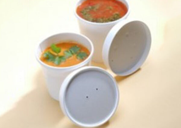 26oz White Double PE Lined Soup Containers - Image 2