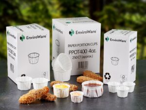 white paper portion pots
