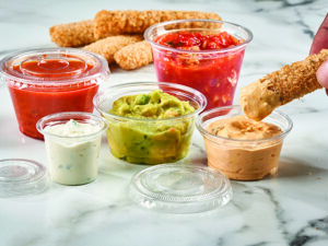 plastic portion pots and lids