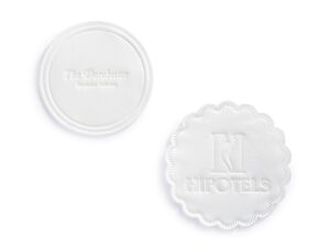 embossed branded tissue coasters