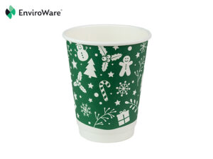 12oz Green Christmas Double Wall Cups