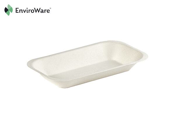 7 x 4" White Bagasse No 1 Food Trays