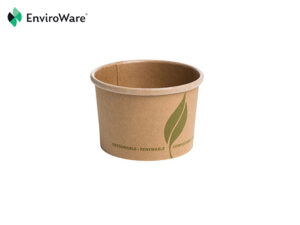 8oz Brown Kraft Paper Leaf 2 PLA Lined