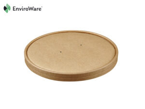 Kraft PLA Lined Board Lids (with hole) for 1300ml