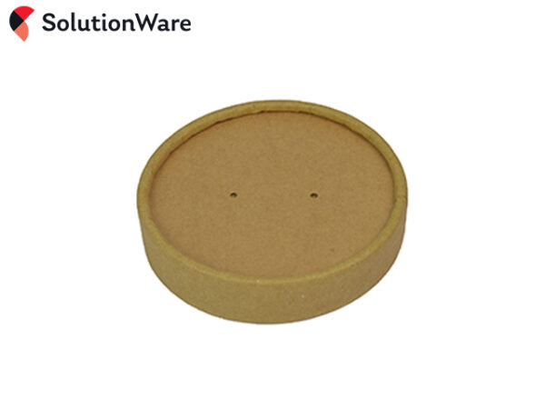 Kraft PP Lined Paper Board Lids (w/hole) 4oz pots