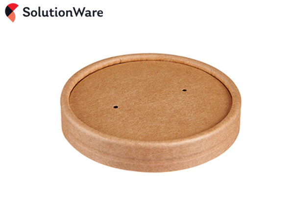 Kraft PP Lined Paper Board Lids (w/hole) 6oz pots