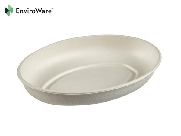 18oz White Bagasse Oval Bowls