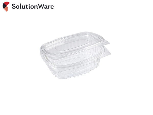 250ml Clear RPET Oval Hinged Salad Containers