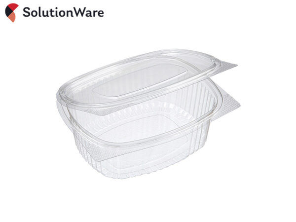 750ml Clear RPET Oval Hinged Salad Containers