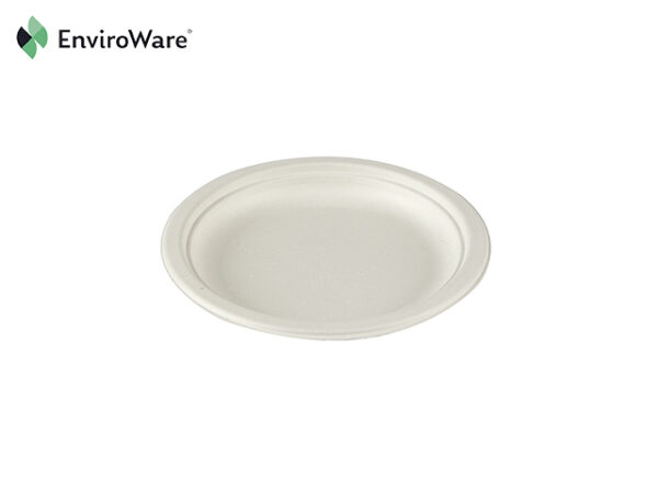 6" White Bagasse Plates