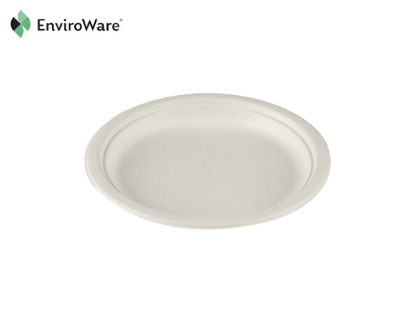 7" White Bagasse Plates