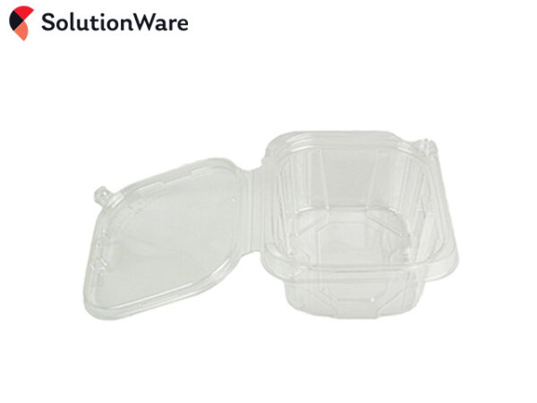480ml Clear rPET Rect Hinged Salad Containers