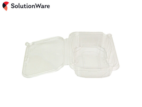 710ml Clear rPET Rect Hinged Salad Containers