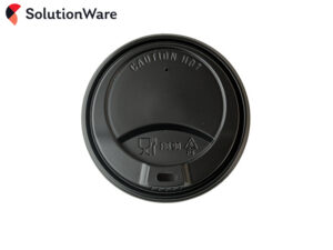 Black PS Domed Sip Through Lids fits 12/16oz