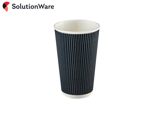16oz Black Ripple Wall Hot Cups