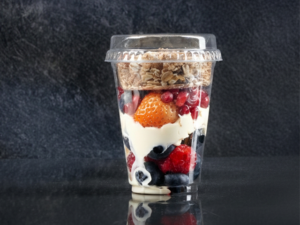 7oz combination cup and pot for keeping dessert toppings separate