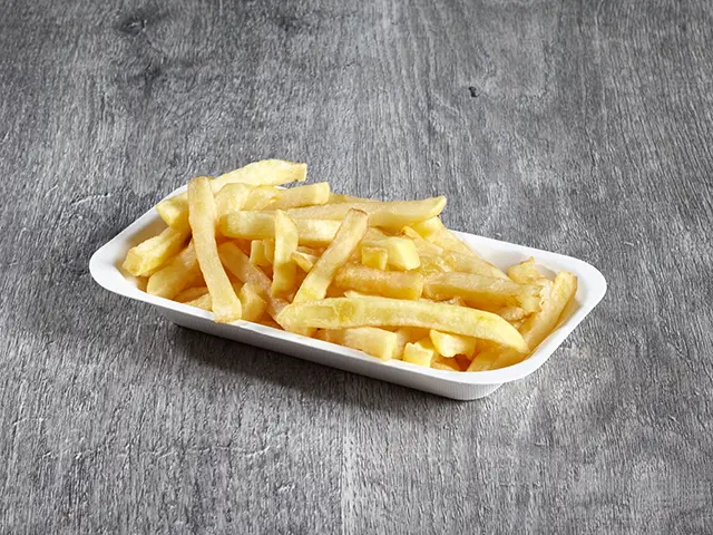 bagasse chip tray for serving a portion of takeaway chips