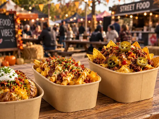 Kraft Rectangular Food Boxes ideal for takeaway loaded fries and topped nachos